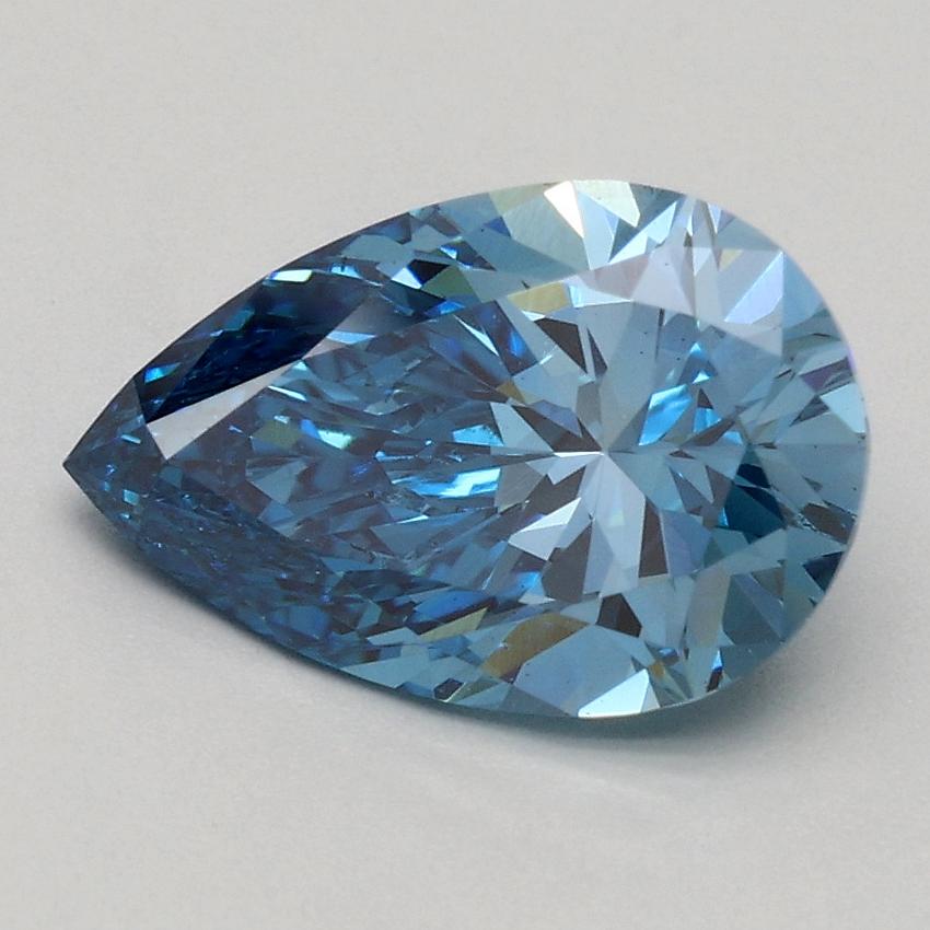 1.61 Ct. Fancy Vivid Blue Pear Lab Grown Diamond