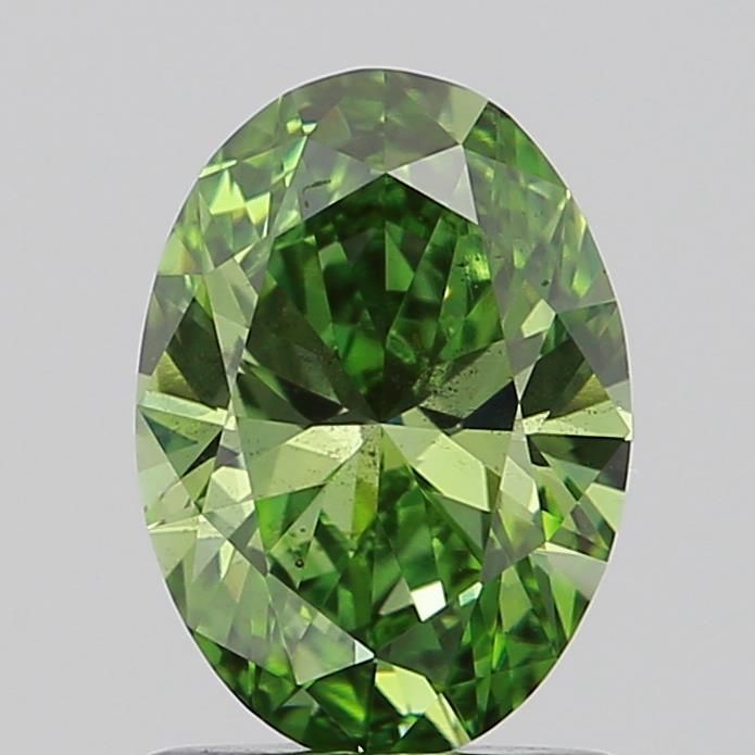 1.00 Ct. Fancy Vivid  Green Oval Lab Grown Diamond