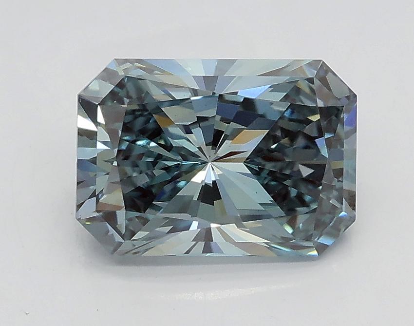 1.50 Ct. Fancy Intense Blue Green Radiant Lab Grown Diamond