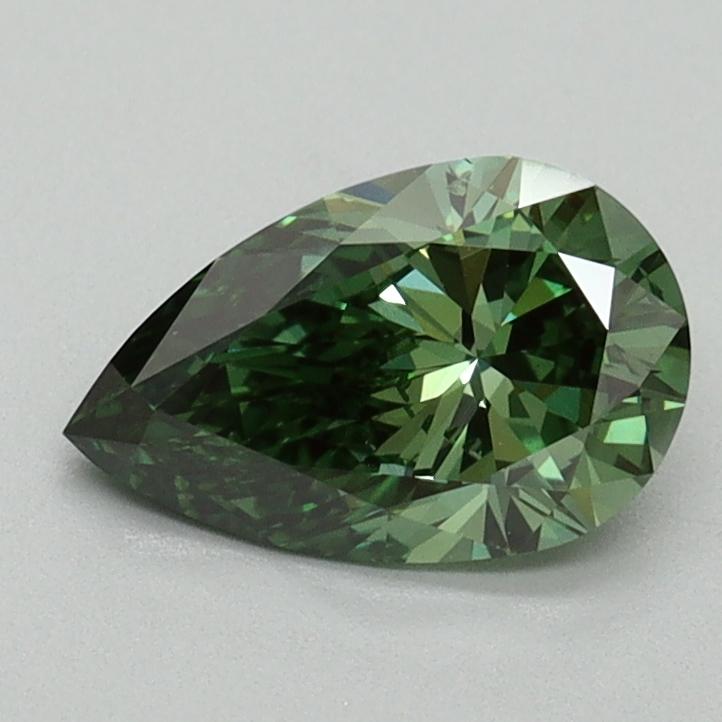 0.90 Ct. Fancy Vivid Green Pear Lab Grown Diamond