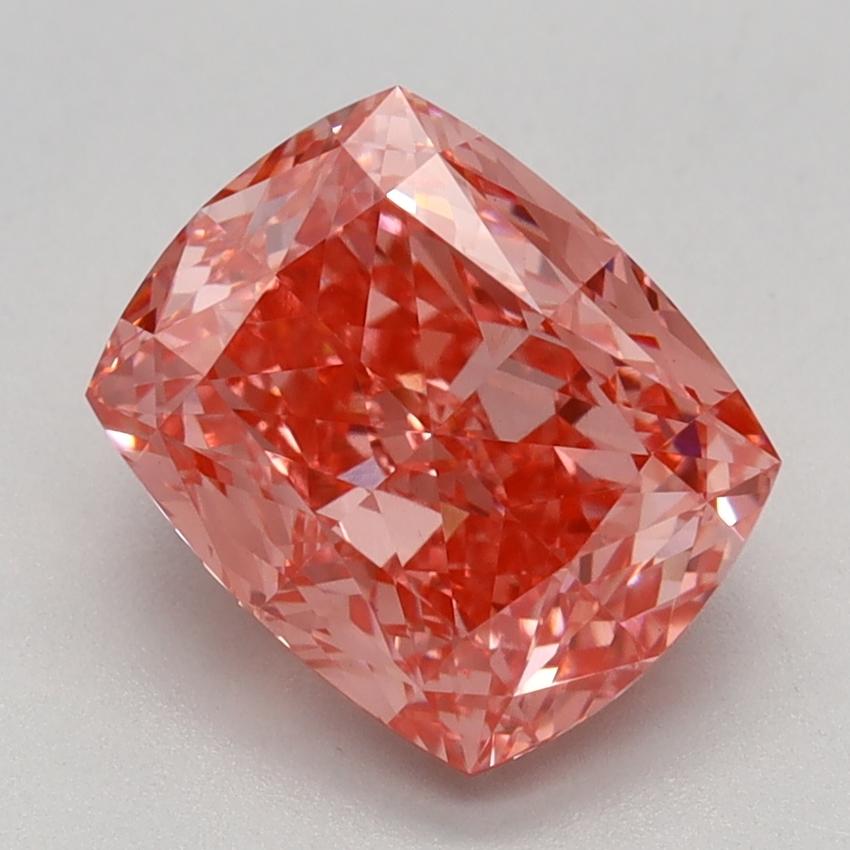 2.19 Ct. Fancy Vivid Pink Cushion Lab Grown Diamond