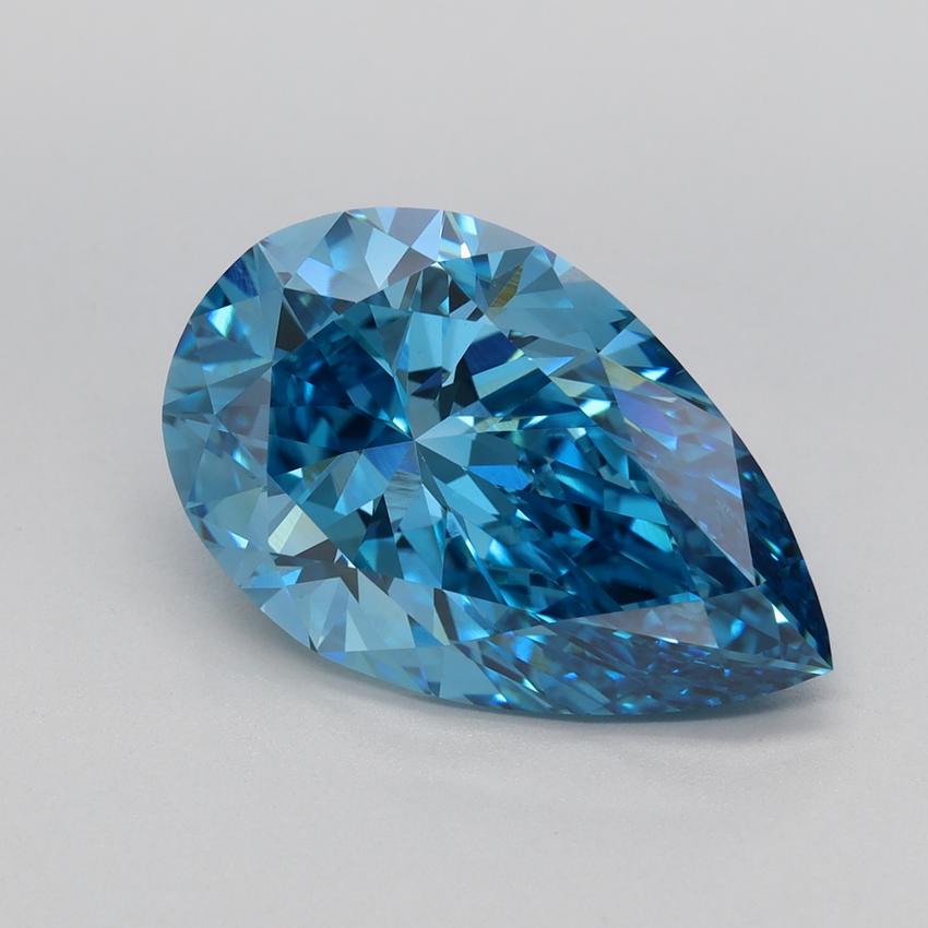 4.48 Ct. Fancy Vivid Blue Pear Lab Grown Diamond