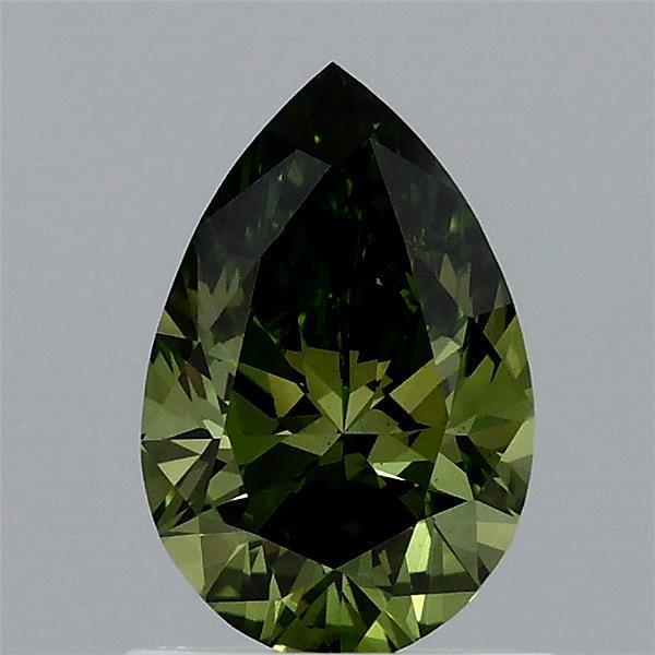 0.90 Ct. Fancy Vivid Green Pear Lab Grown Diamond