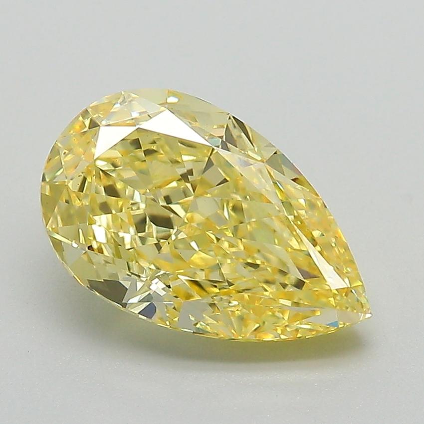 2.70 Ct. Fancy Intense Yellow Pear Lab Grown Diamond