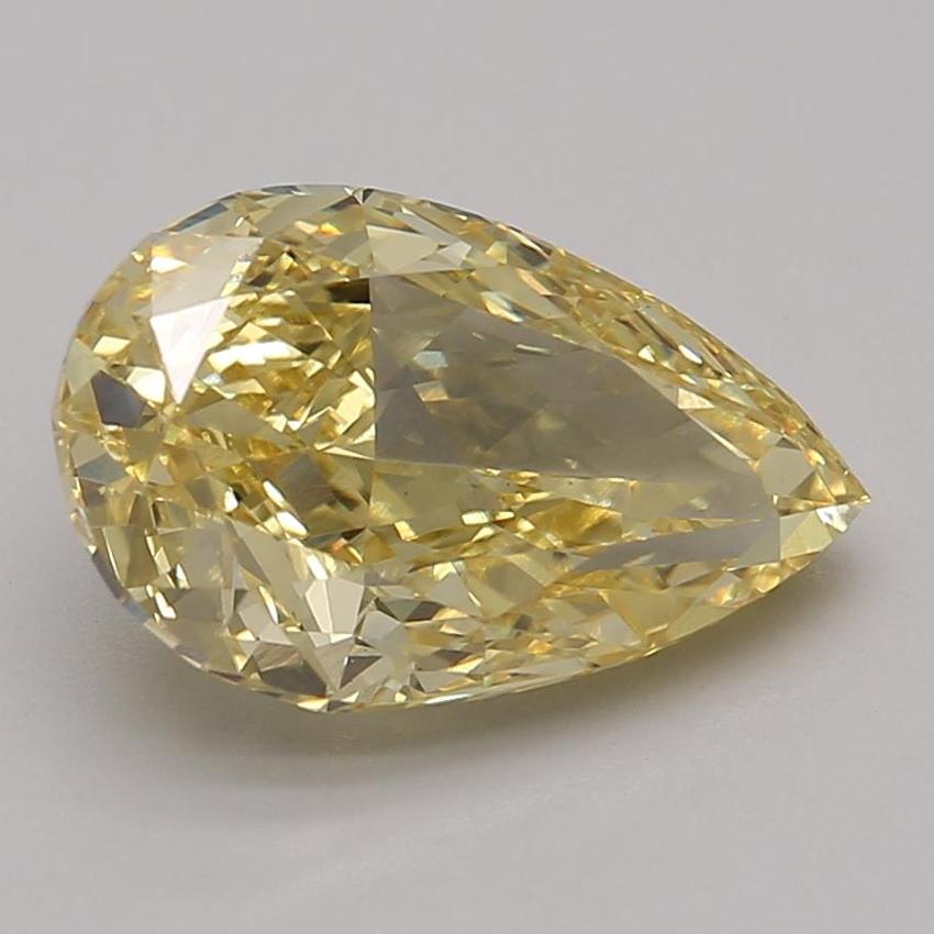 3.72 Ct. Fancy Vivid Yellow Pear Lab Grown Diamond