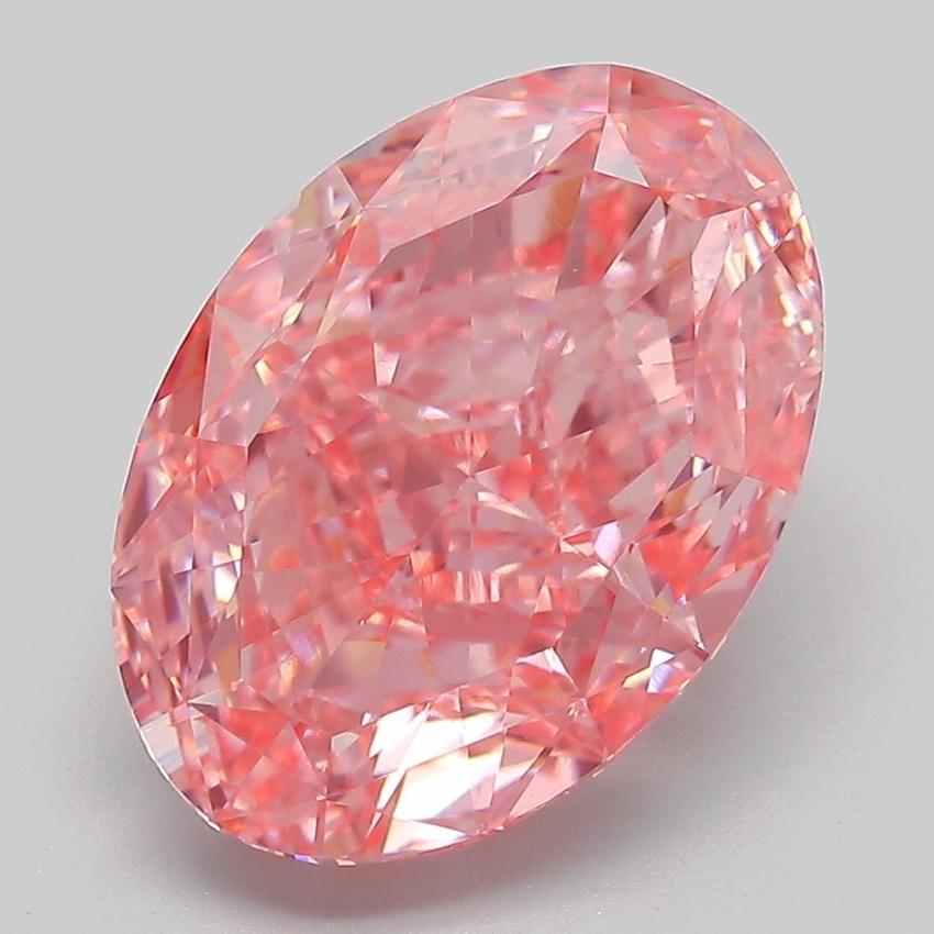 5.86 Ct. Fancy Vivid Pink Oval Lab Grown Diamond
