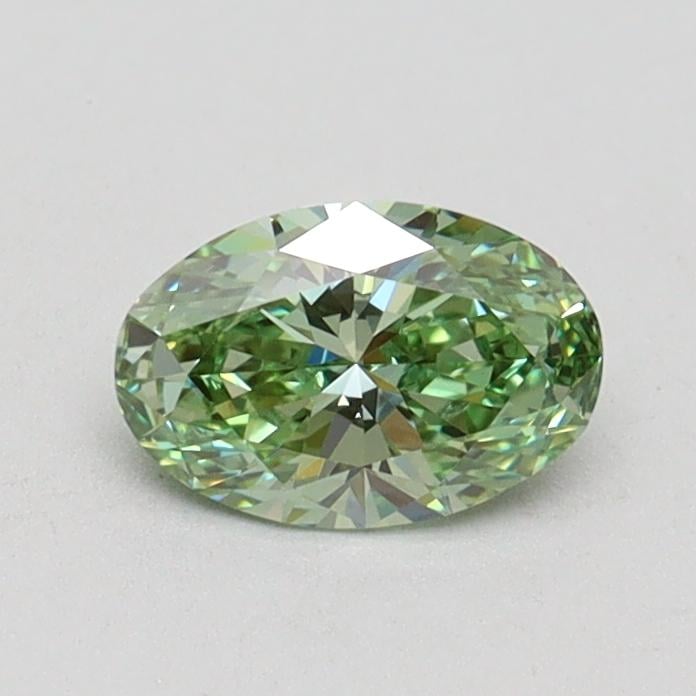 0.51 Ct. Fancy Vivid Green Oval Lab Grown Diamond