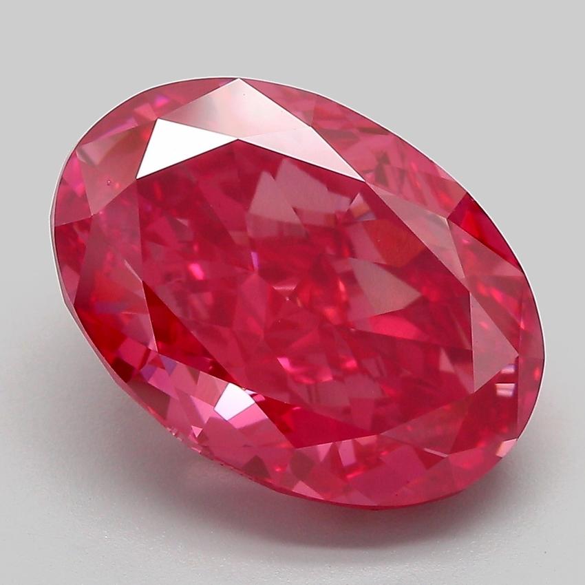 8.03 Ct. Fancy Vivid  Red Oval Lab Grown Diamond