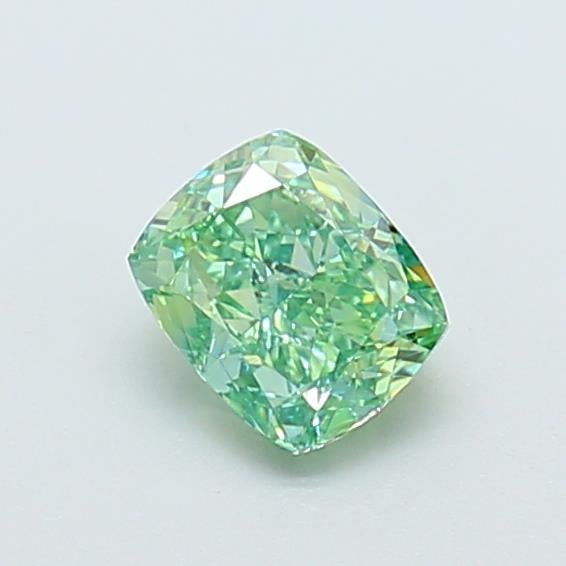 1.01 Ct. Fancy Vivid  Green Cushion Lab Grown Diamond