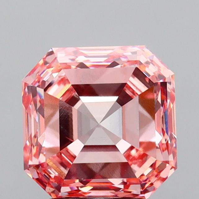 3.02 Ct. Fancy Intense  Pink Asscher Lab Grown Diamond