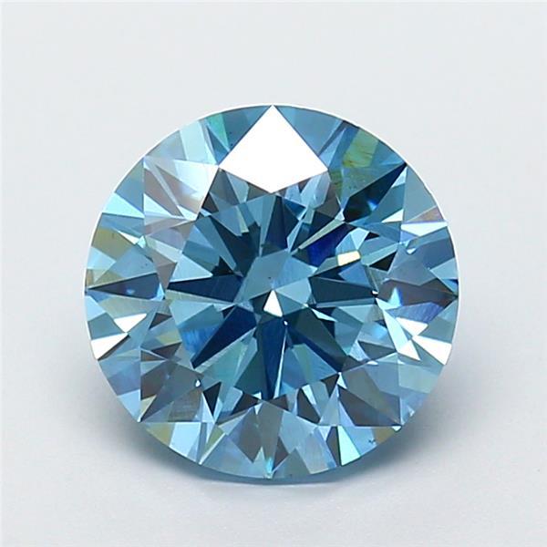 3.20 Ct. Fancy Vivid Blue Round Lab Grown Diamond