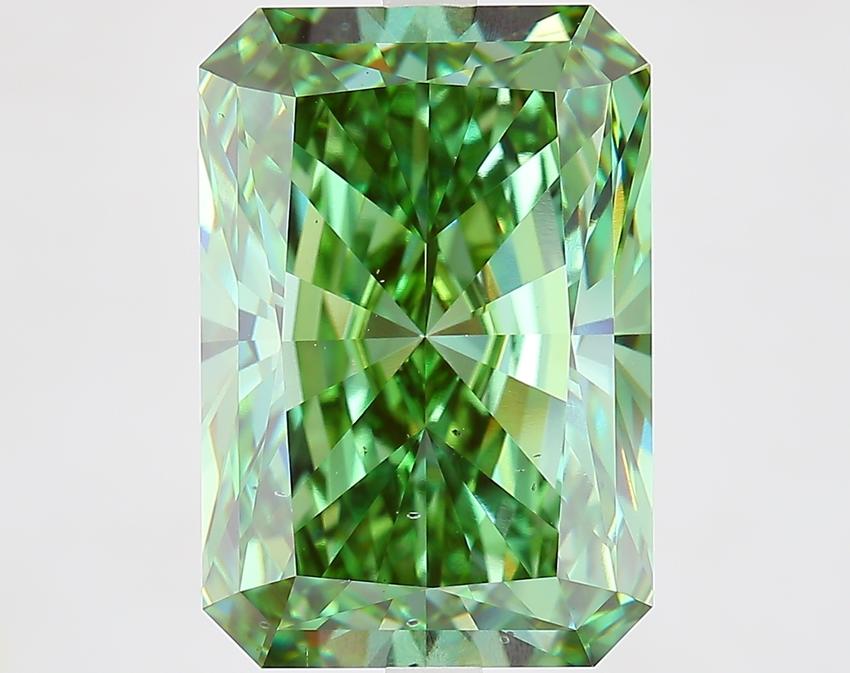 10.08 Ct. Fancy Vivid Green Radiant Lab Grown Diamond