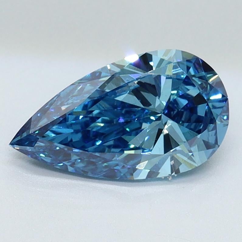 1.03 Ct. Fancy Vivid Blue Pear Lab Grown Diamond