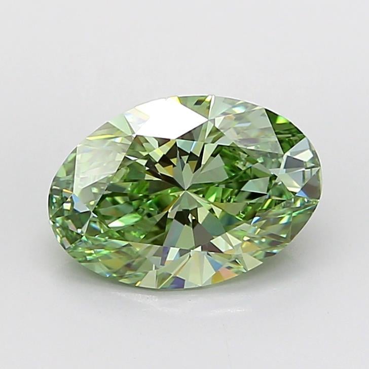 2.83 Ct. Fancy Vivid Green Oval Lab Grown Diamond