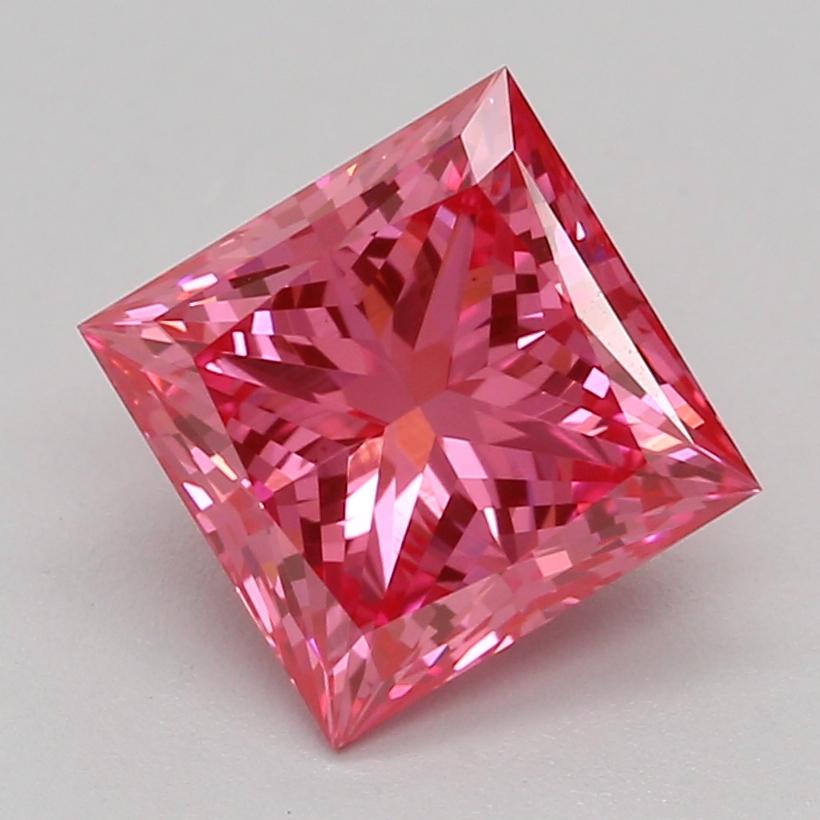 1.08 Ct. Fancy Vivid Pink Princess Lab Grown Diamond