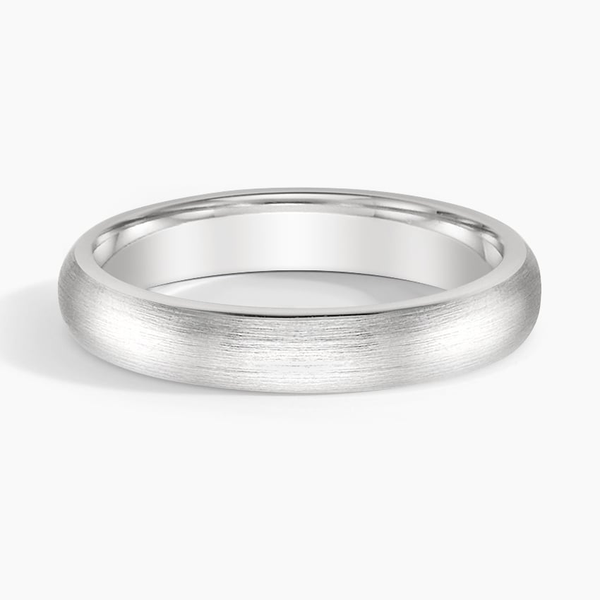 THREE KEYS JEWELRY 4mm White Custom Tungsten Carbide Wedding Ring