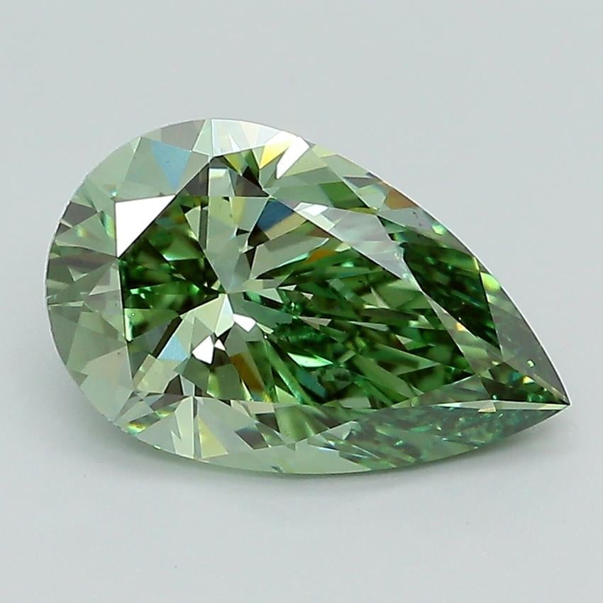 2.20 Ct. Fancy Vivid Green Pear Lab Grown Diamond