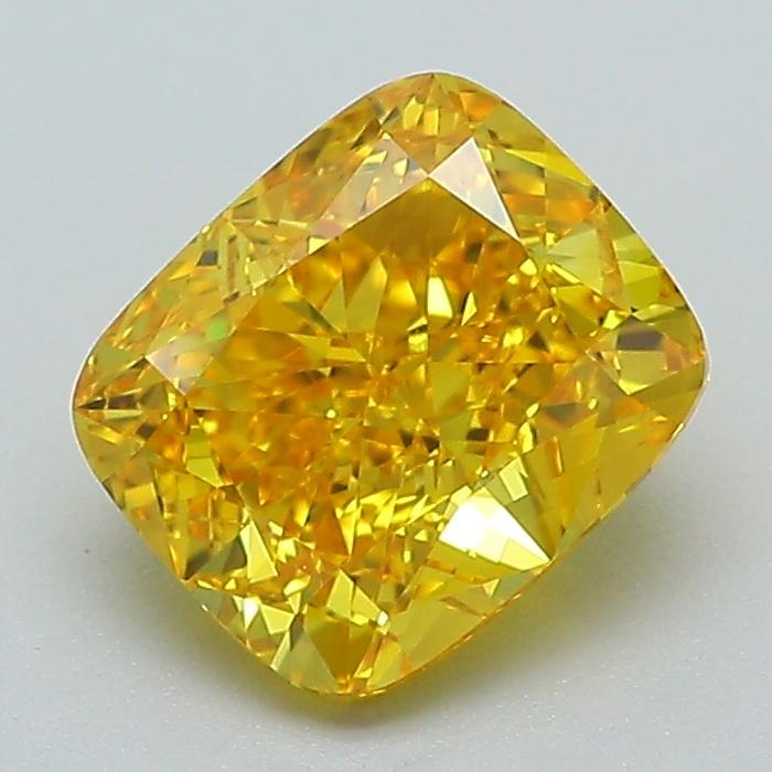 1.73 Ct. Fancy Vivid Yellow Cushion Lab Grown Diamond