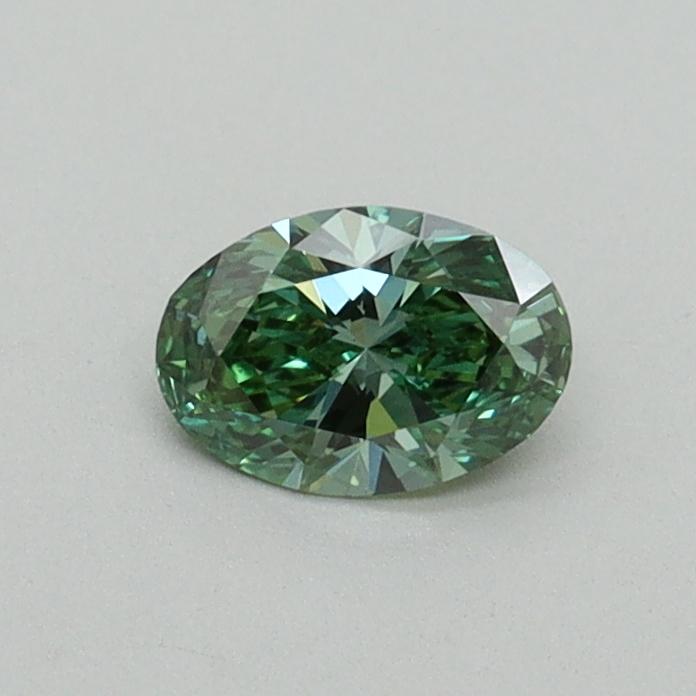 0.31 Ct. Fancy Vivid Green Oval Lab Grown Diamond