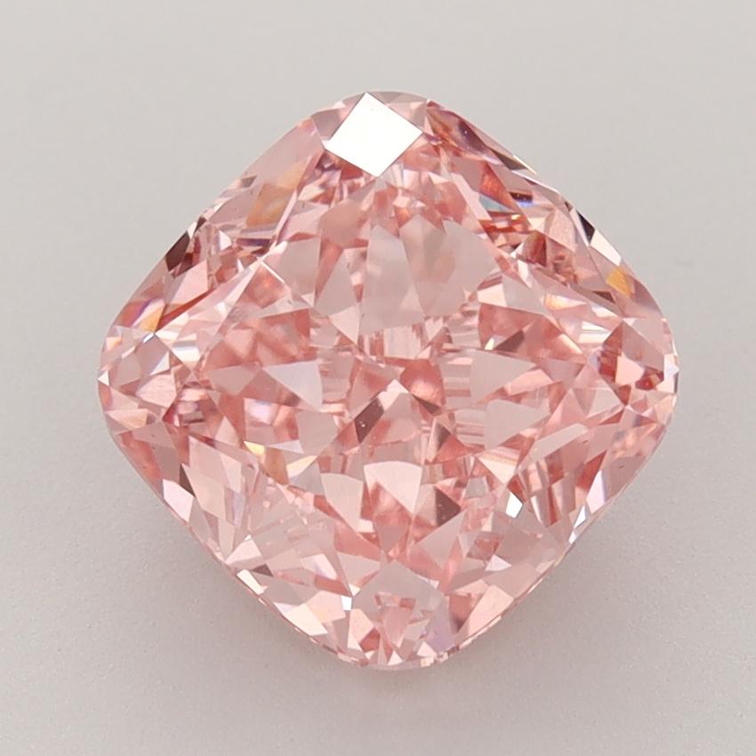 3.26 Ct. Fancy Vivid  Pink Cushion Lab Grown Diamond