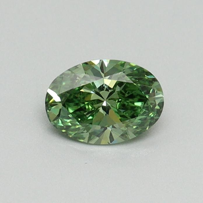 0.36 Ct. Fancy Vivid Green Oval Lab Grown Diamond