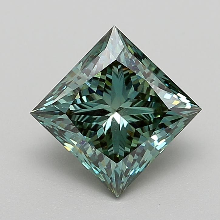 2.84 Ct. Fancy Vivid  Green Princess Lab Grown Diamond