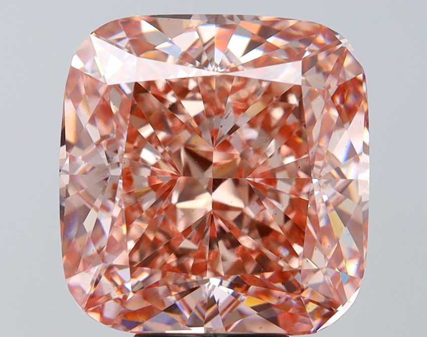 10.01 Ct. Fancy Vivid Pink Cushion Lab Grown Diamond