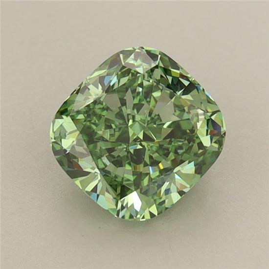 1.17 Ct. Fancy Vivid Green Cushion Lab Grown Diamond