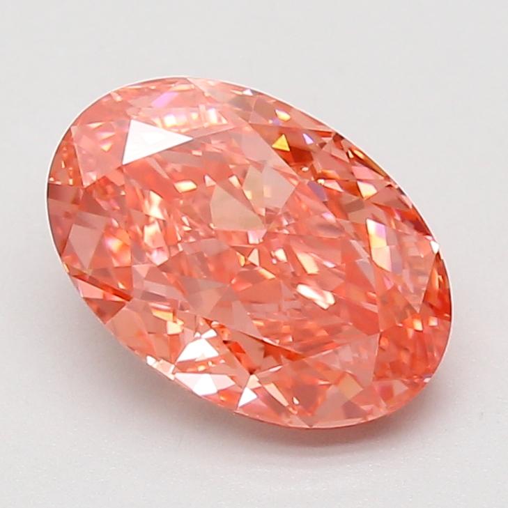 3.04 Ct. Fancy Vivid Pink Oval Lab Grown Diamond