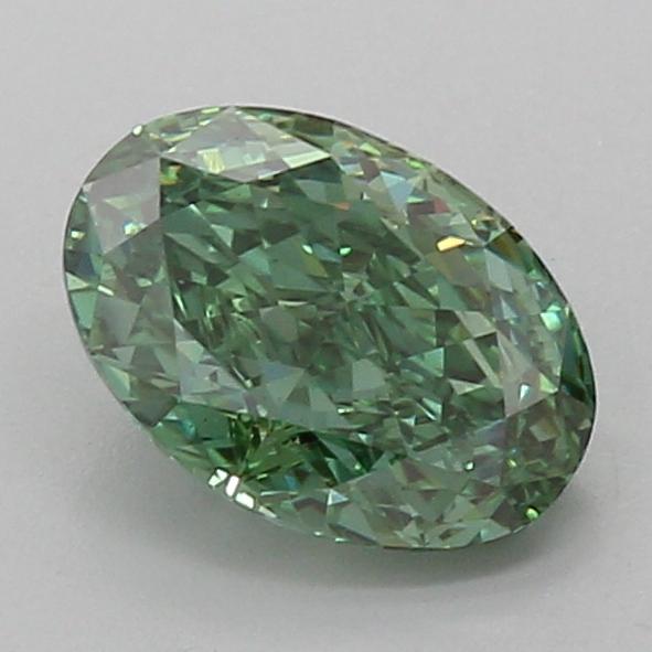 1.69 Ct. Fancy Vivid Green Oval Lab Grown Diamond