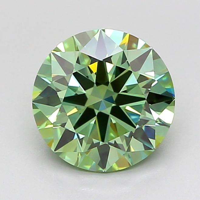 1.81 Ct. Fancy Vivid Green Round Lab Grown Diamond