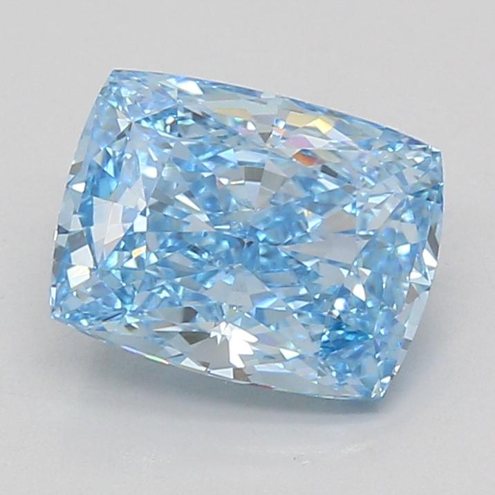 3.07 Ct. Fancy Vivid Blue Cushion Lab Grown Diamond