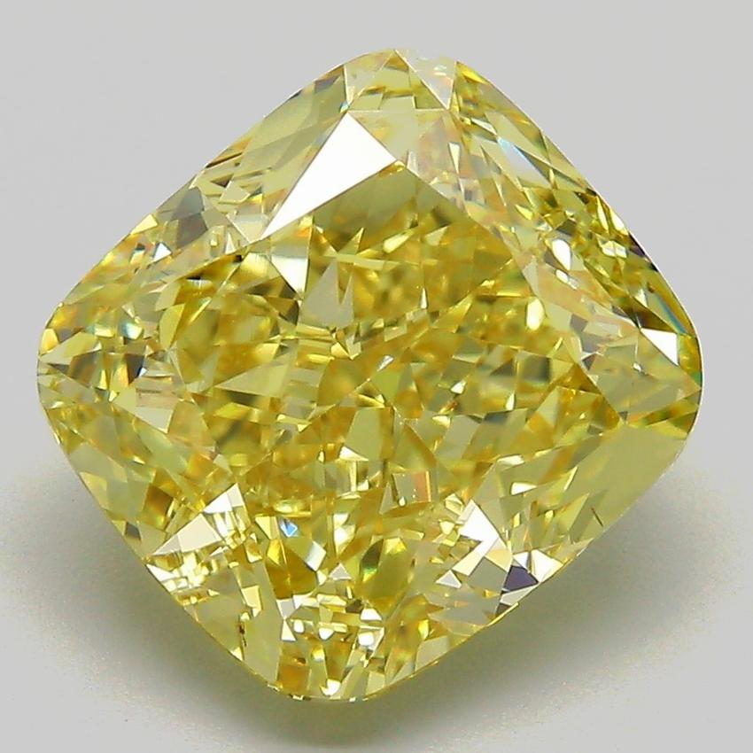 6.24 Ct. Fancy Intense  Yellow Cushion Lab Grown Diamond