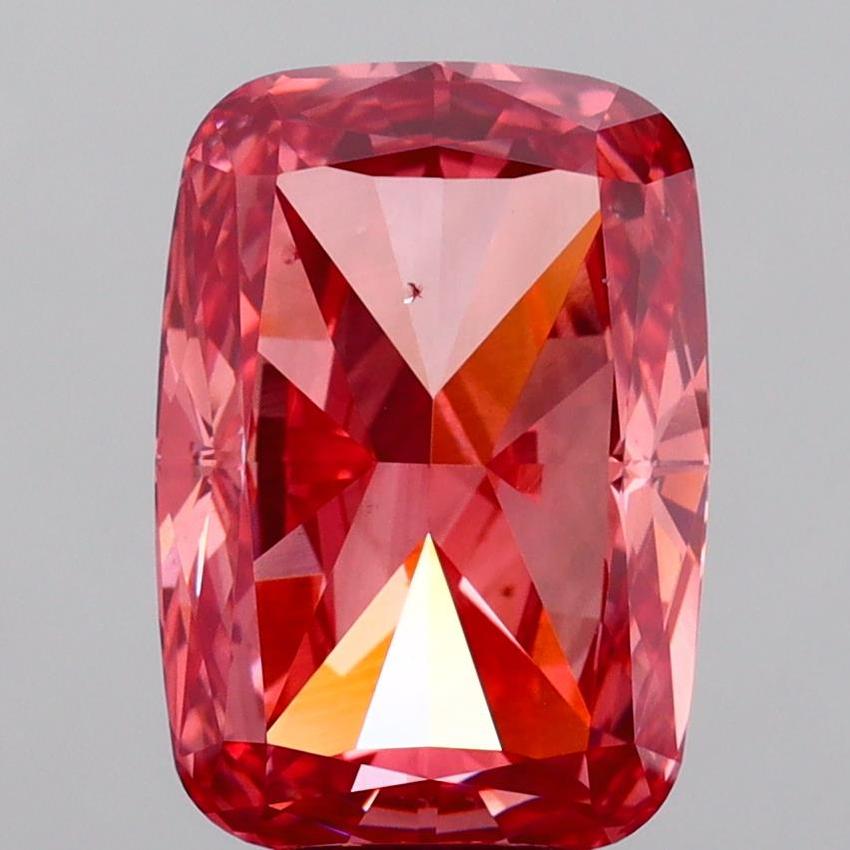 5.32 Ct. Fancy Vivid  Pink Cushion Lab Grown Diamond