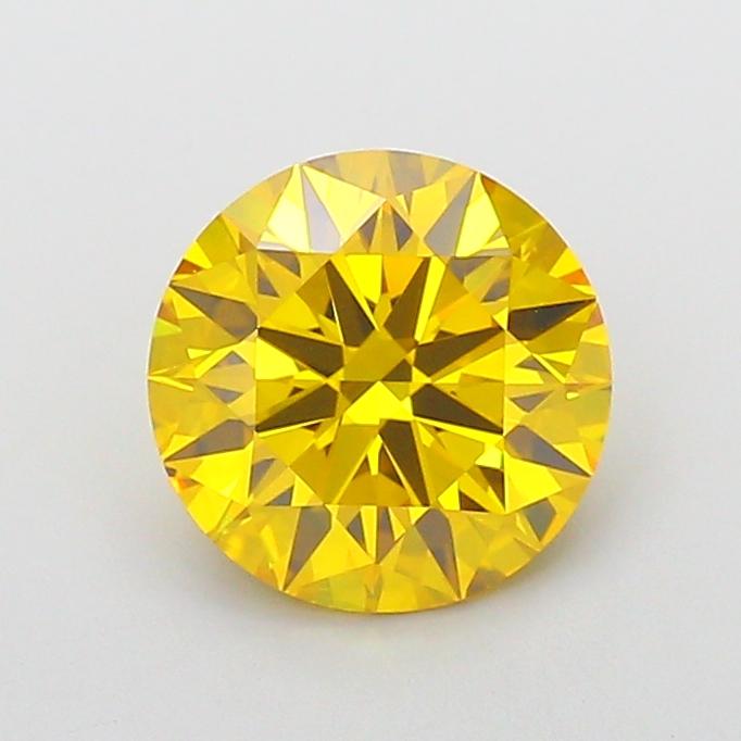 3.03 Ct. Fancy Vivid  Yellow Round Lab Grown Diamond