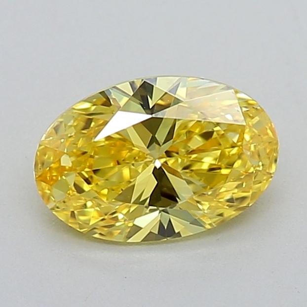 0.50 Ct. Fancy Vivid Yellow Oval Lab Grown Diamond