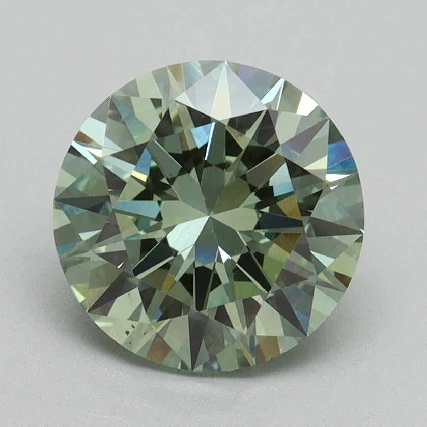 2.01 Ct. Fancy Vivid Green Round Lab Grown Diamond