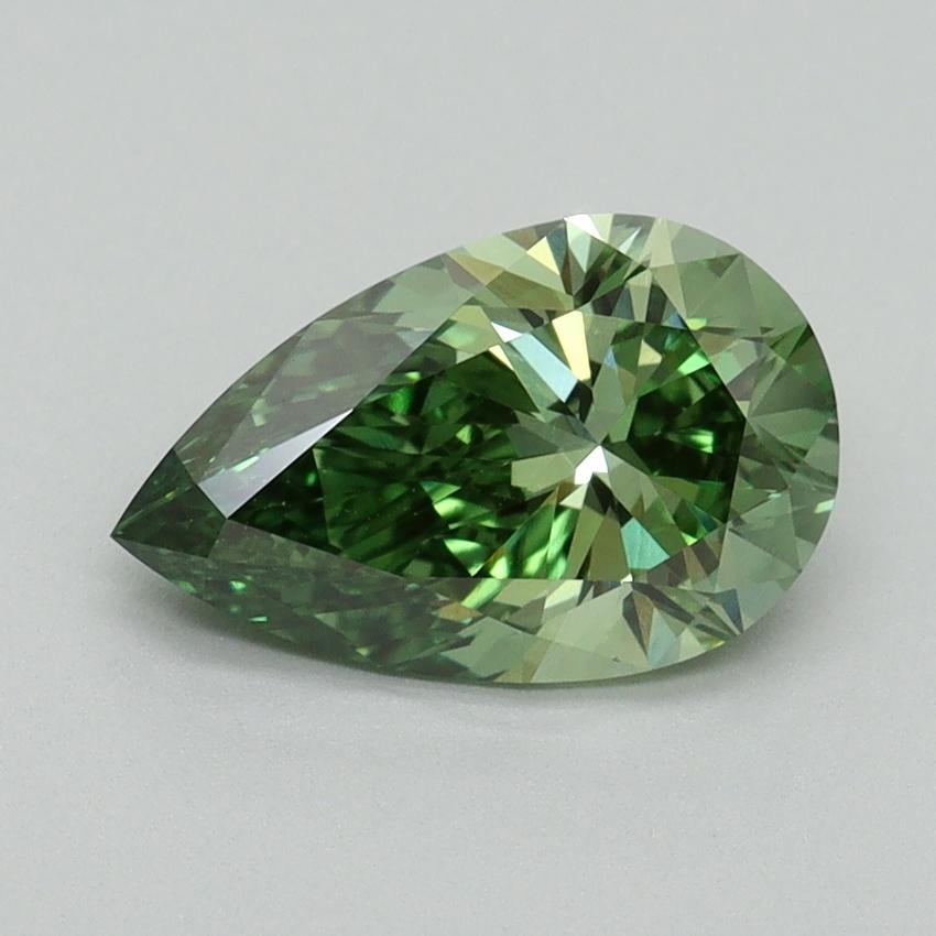 1.60 Ct. Fancy Vivid Green Pear Lab Grown Diamond