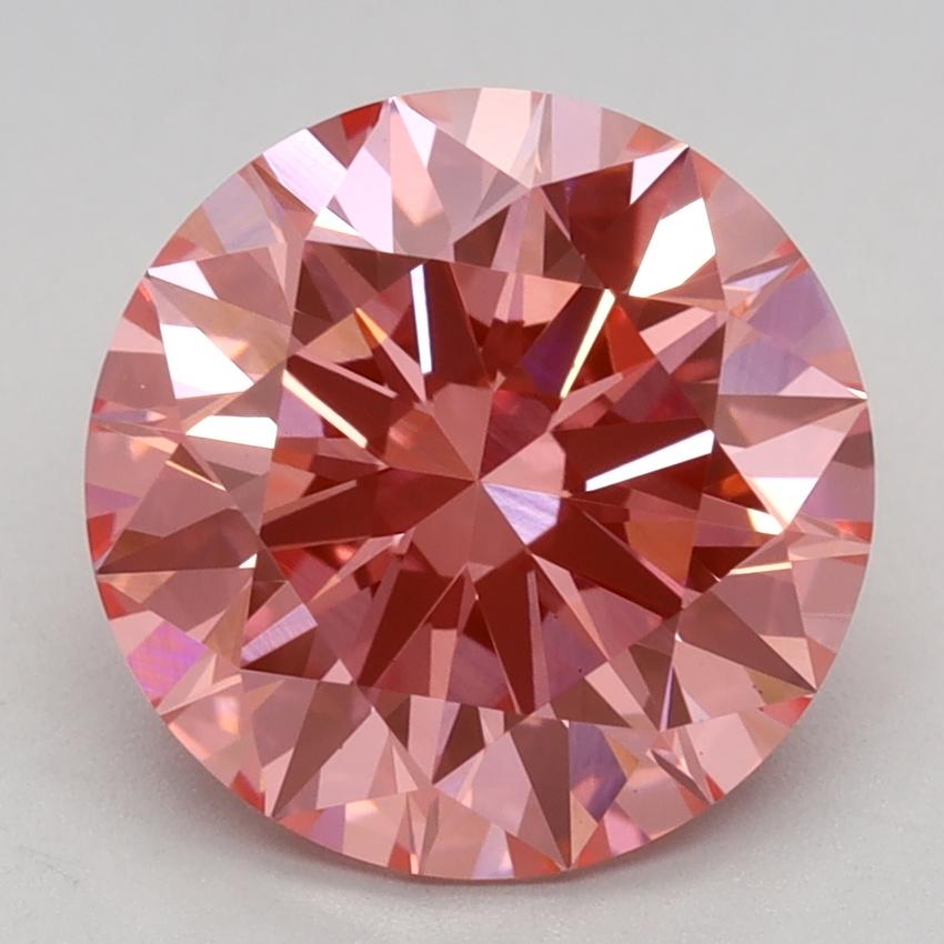 2.57 Ct. Fancy Vivid Pink Round Lab Grown Diamond