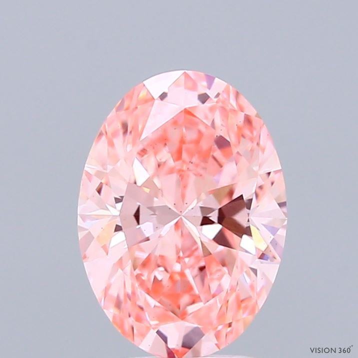 1.57 Ct. Fancy Vivid Pink Oval Lab Grown Diamond