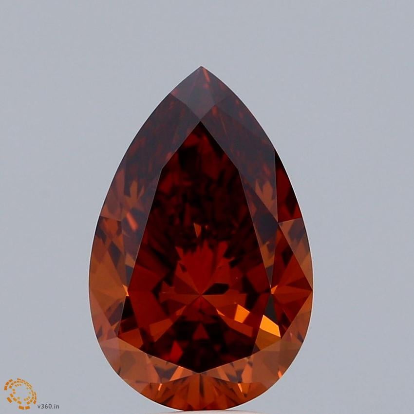 3.07 Ct. Fancy Orange Pear Lab Grown Diamond