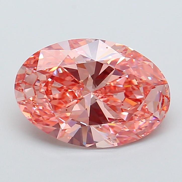 2.71 Ct. Fancy Vivid Pink Oval Lab Grown Diamond