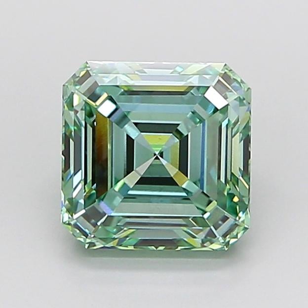 3.07 Ct. Fancy Intense  Green Asscher Lab Grown Diamond