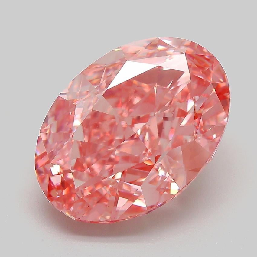 7.53 Ct. Fancy Vivid Pink Oval Lab Grown Diamond
