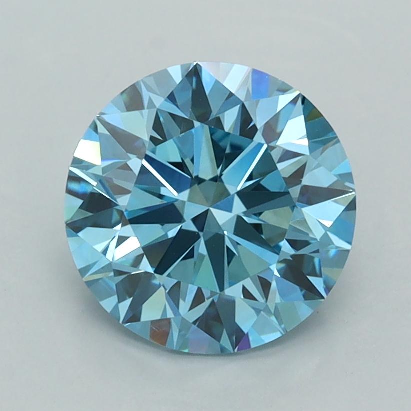 2.01 Ct. Fancy Vivid  Blue Round Lab Grown Diamond