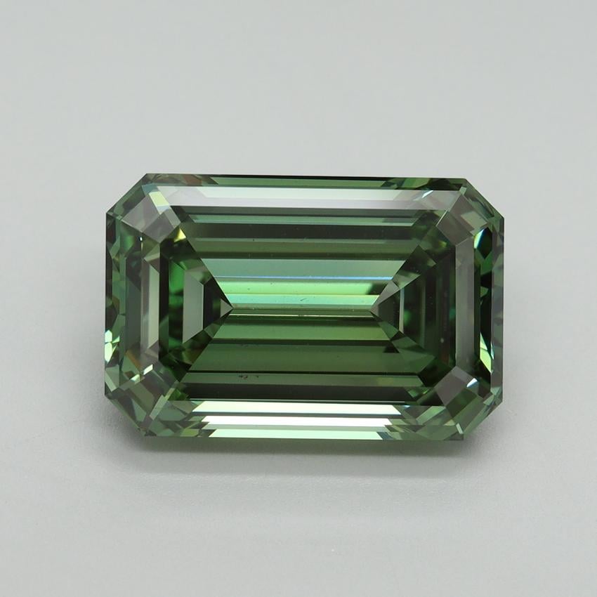 7.08 Ct. Fancy Vivid Pacific Green Emerald Lab Grown Diamond