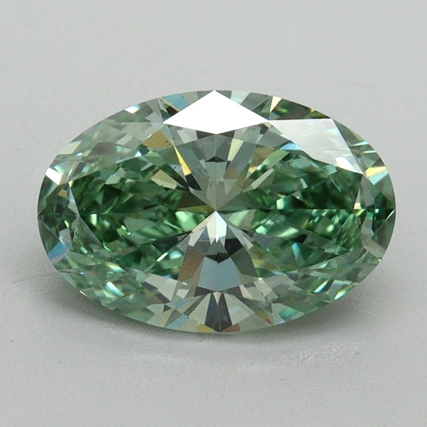 1.58 Ct. Fancy Vivid Green Oval Lab Grown Diamond