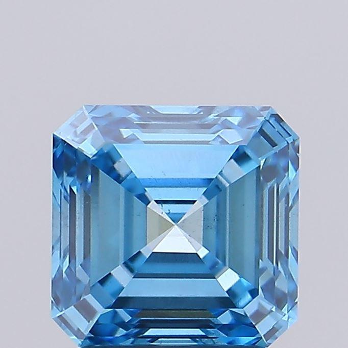 2.01 Ct. Fancy Vivid  Blue Asscher Lab Grown Diamond