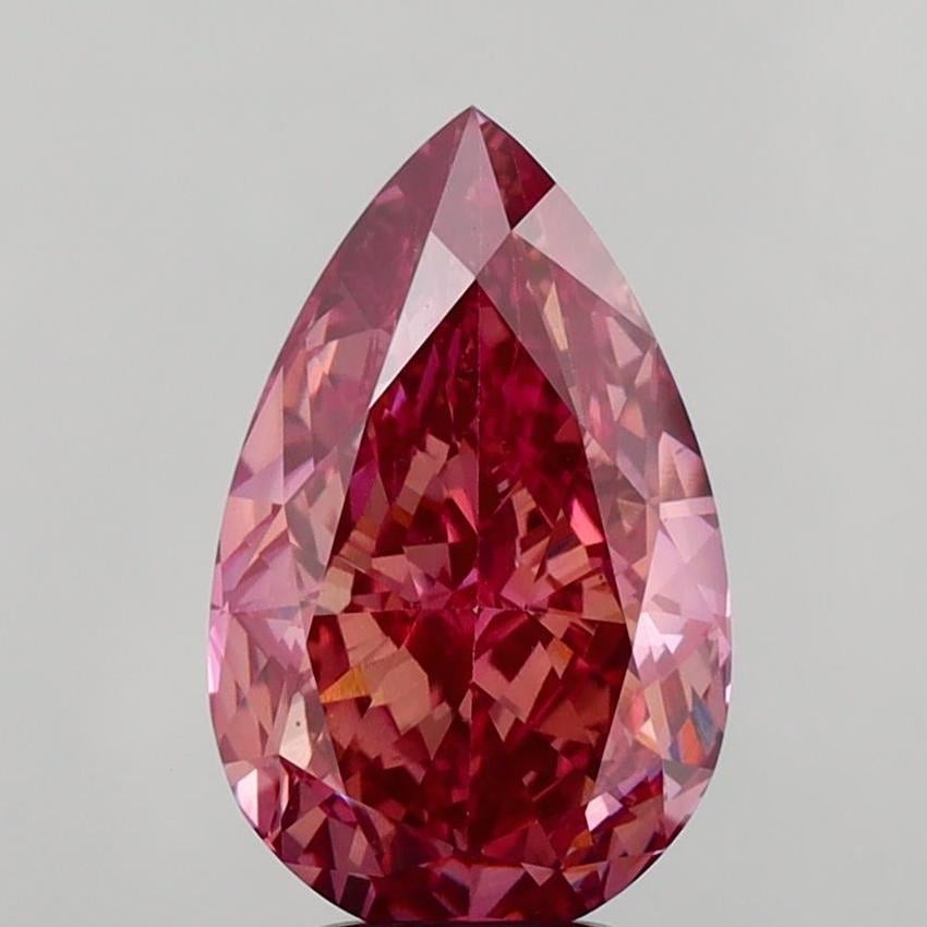 5.05 Ct. Fancy Vivid Brownish Pink Pear Lab Grown Diamond
