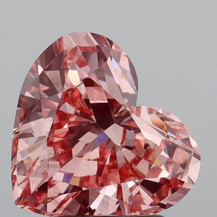 3.15 Ct. Fancy Intense  Pink Heart Lab Grown Diamond